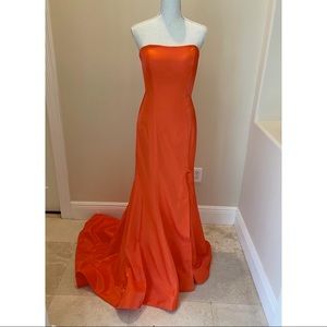 Jasz Couture Strapless Mermaid Gown 